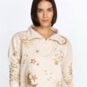 Johnny Was Cream and Gold Sweater